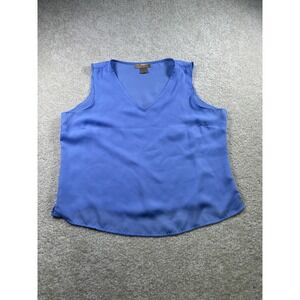 Notations‎ Womens Size Xl Sheer Blue Vneck Sleeveless Top